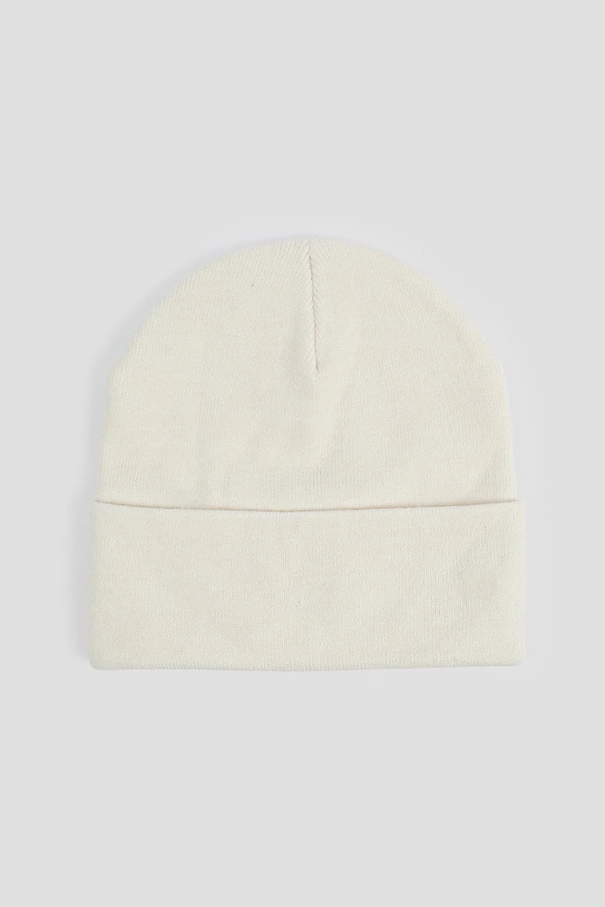 Ardene Super Soft Solid Beanie in Beige | Polyester/Elastane