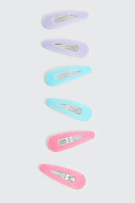 Ardene Kids 6-Pack of Colorful Hair Clips in Lilac
