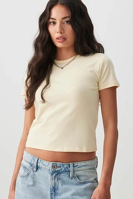 Ardene Effortless Everyday T-Shirt in Light | Size | Cotton/Elastane | Eco-Conscious