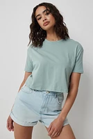 Ardene Basic Organic Cotton Boxy T-Shirt in Light Green | Size | Cotton/Elastane | Eco-Conscious