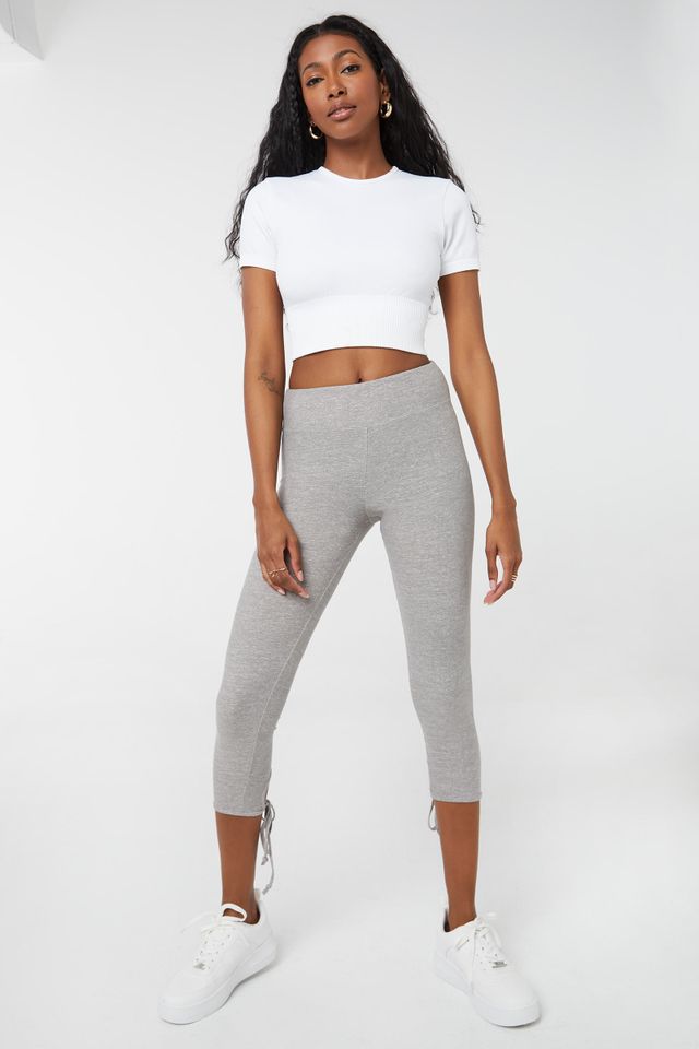 Ardene Tie-Hem Capri Leggings in | Women's Size | Polyester/Elastane |  Metropolis at Metrotown