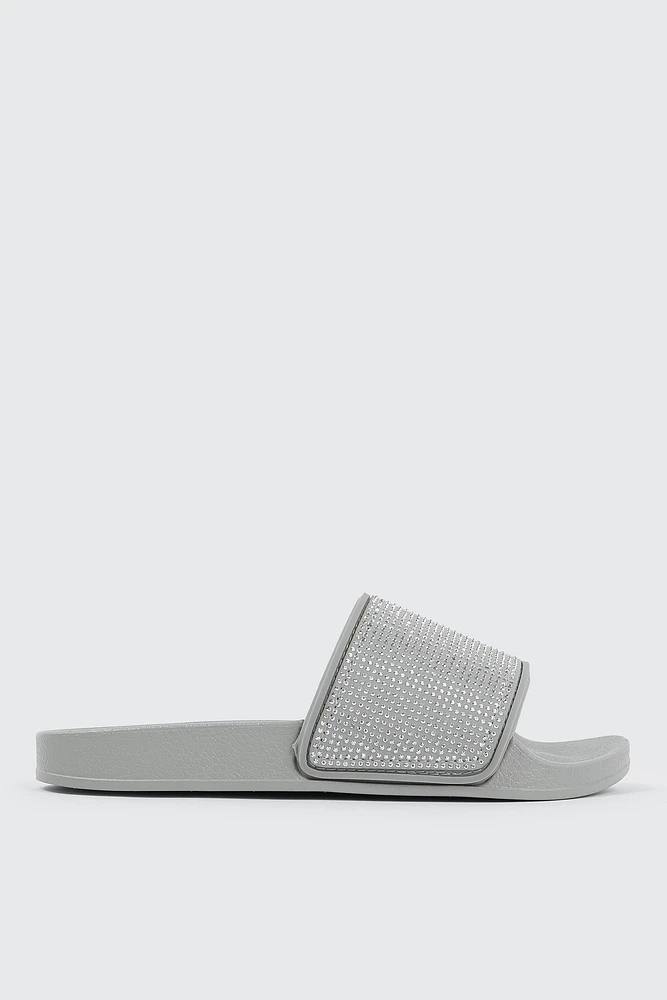 Ardene Rhinestone Slides in | Size