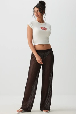 Ardene Straight Leg Crochet Pants in | Size | Polyester