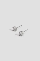 Ardene 4mm Stainless Steel Cubic Zirconia Studs in Silver