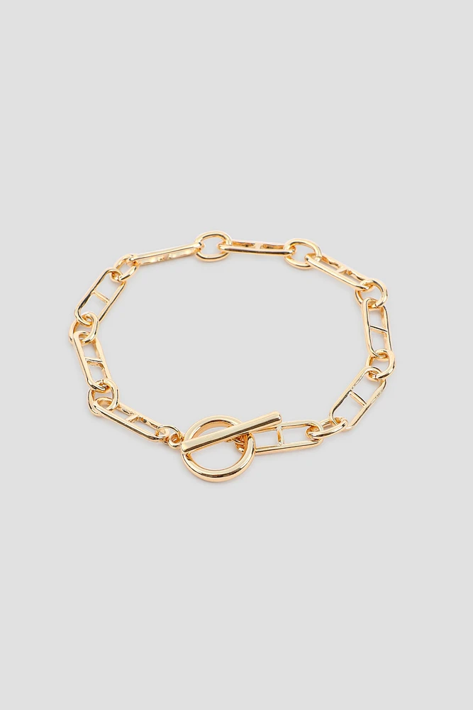 Ardene Chunky Chain Link Bracelet in Gold