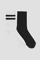 Ardene 2-Pack Recycled Polyester Crew Socks in | Polyester/Spandex | Eco-Conscious