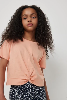 Ardene Kids Twist Front T-Shirt in | Size | 100% Cotton