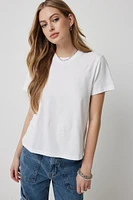 Ardene Basic Organic Cotton Relaxed T-Shirt in White | Size | Cotton/Elastane | Eco-Conscious