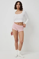 Ardene Super Soft PJ Shorties in Light Pink | Size | Polyester/Spandex | Eco-Conscious