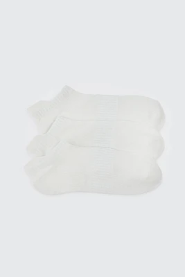 Ardene 3-Pack Athletic Demi Crew Socks in White | Polyester/Spandex