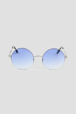 Ardene Metal Round Sunglasses in Light Blue