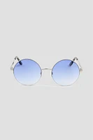 Ardene Metal Round Sunglasses in Light Blue