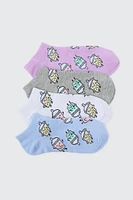 Ardene 4-Pack of Bubble Tea Ankle Socks | Polyester/Spandex