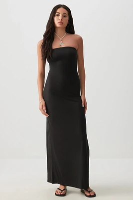 Ardene Maxi Tube Dress with Slit in | Size | Polyester/Elastane