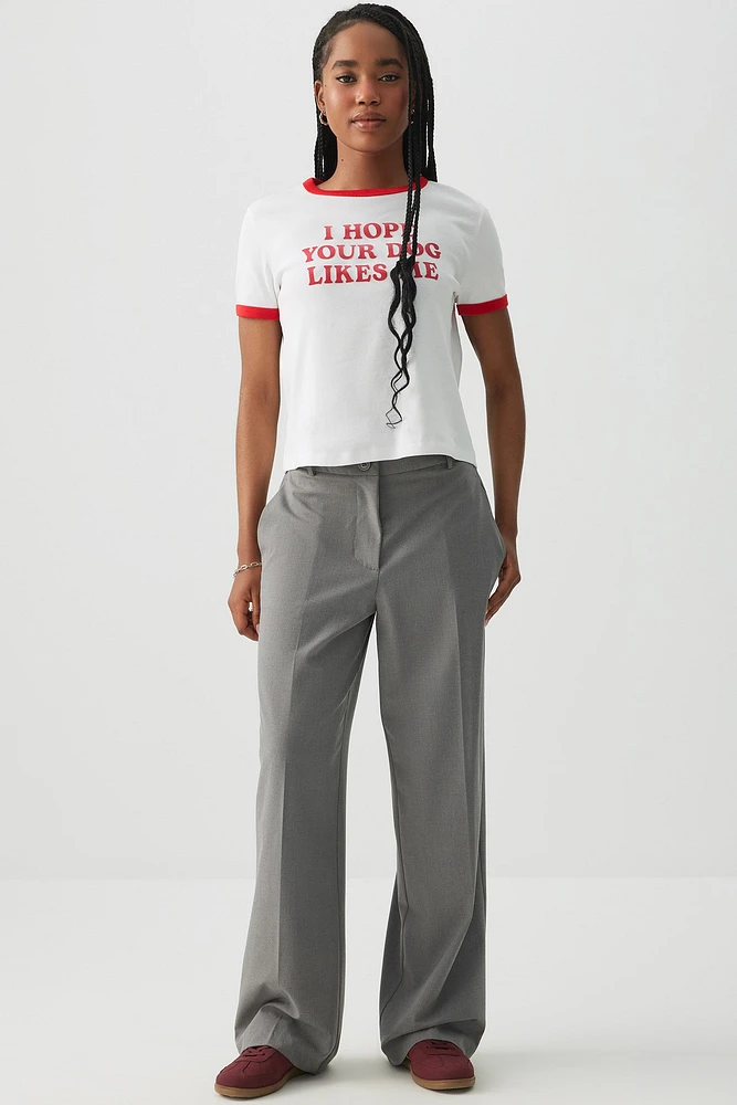 Ardene Mid Rise Baggy Trousers in | Size | Polyester/Elastane/Viscose