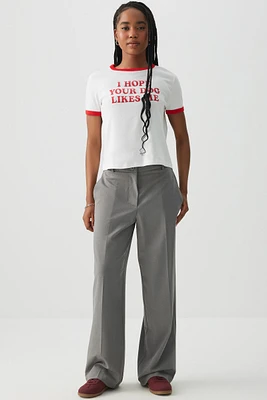 Ardene Mid Rise Baggy Trousers in Grey | Size | Polyester/Elastane/Viscose