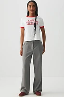 Ardene Mid Rise Baggy Trousers in | Size | Polyester/Elastane/Viscose