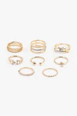 Ardene 10-Pack Gold Tone Rings | Size Small