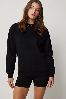 Ardene Solid Crew Neck Sweatshirt in | Size | Polyester/Cotton | Eco-Conscious