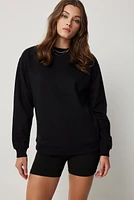 Ardene Solid Crew Neck Sweatshirt in | Size | Polyester/Cotton | Eco-Conscious