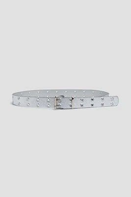 Ardene Silver Eyelet Belt | Size | Faux Leather