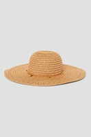 Ardene Coin Charm Straw Hat in Beige