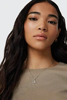 Ardene 14K White Gold Plated Butterfly Necklace in Silver