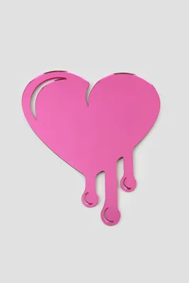 Ardene Tinted Drip Heart Mirror in Pink