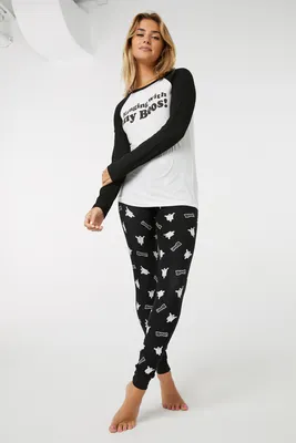Ardene Halloween PJ Set in White | Size 2XS