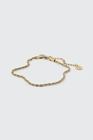 Ardene Stainless Steel Twist Chain Anklet in Gold