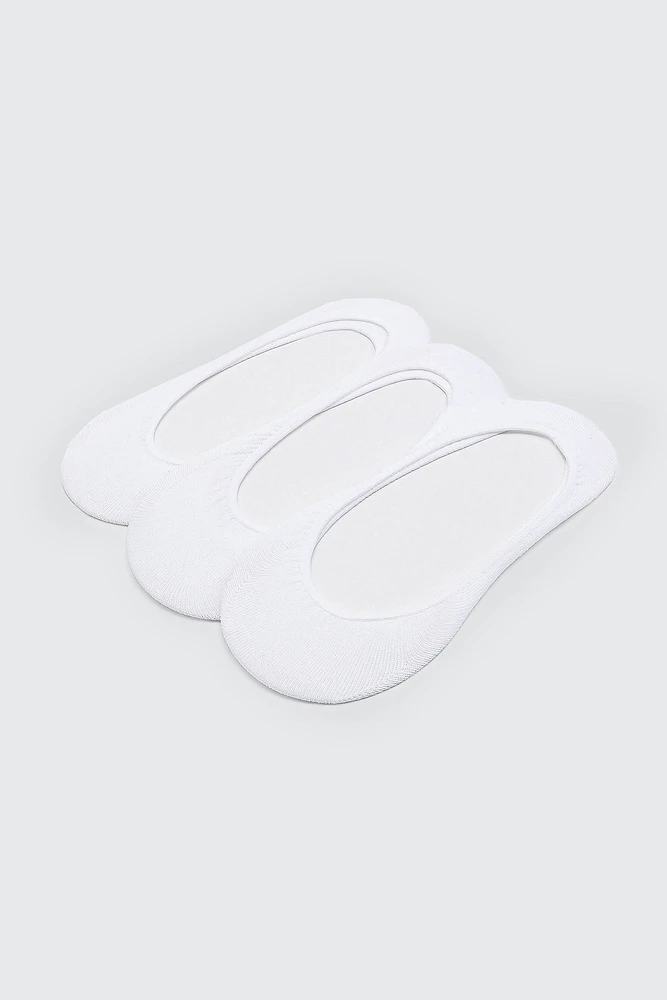 Ardene 3-Pack Low Cut Shoe Liners in White | Polyester/Spandex