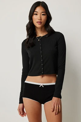 Ardene Pointelle Pyjama Shorts in | Size | Polyester/Spandex/Cotton | Eco-Conscious