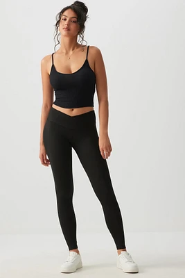 Ardene Super Soft Crossover Waist Leggings in | Size | Polyester/Spandex