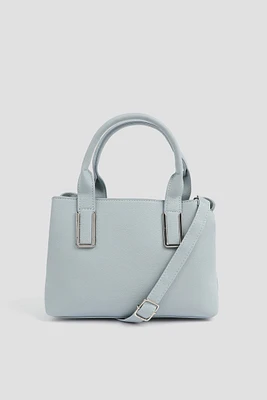 Ardene Small Tote Bag in Light Blue | 100% Recycled Polyester/Faux Leather | Eco-Conscious