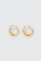 Ardene Stainless Steel Triple Hoop Earrings in Gold