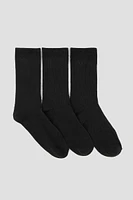 Ardene 3-Pack Ribbed Crew Socks in | Polyester/Spandex