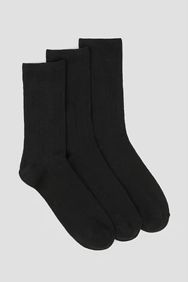 Ardene 3-Pack Solid Crew Socks in | Polyester/Spandex