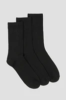 Ardene 3-Pack Solid Crew Socks in | Polyester/Spandex