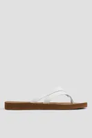 Ardene Double V Strap Sandals in White | Size