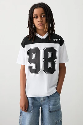 Ardene Kids Sports Jersey Shirt in White | Size | Polyester