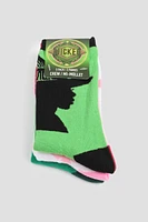 Ardene 3-Pack Wicked Crew Socks in Green | Polyester/Spandex