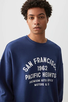 Ardene Man San Francisco Sweatshirt For Men in Dark Blue | Size | Polyester/Cotton | Fleece-Lined