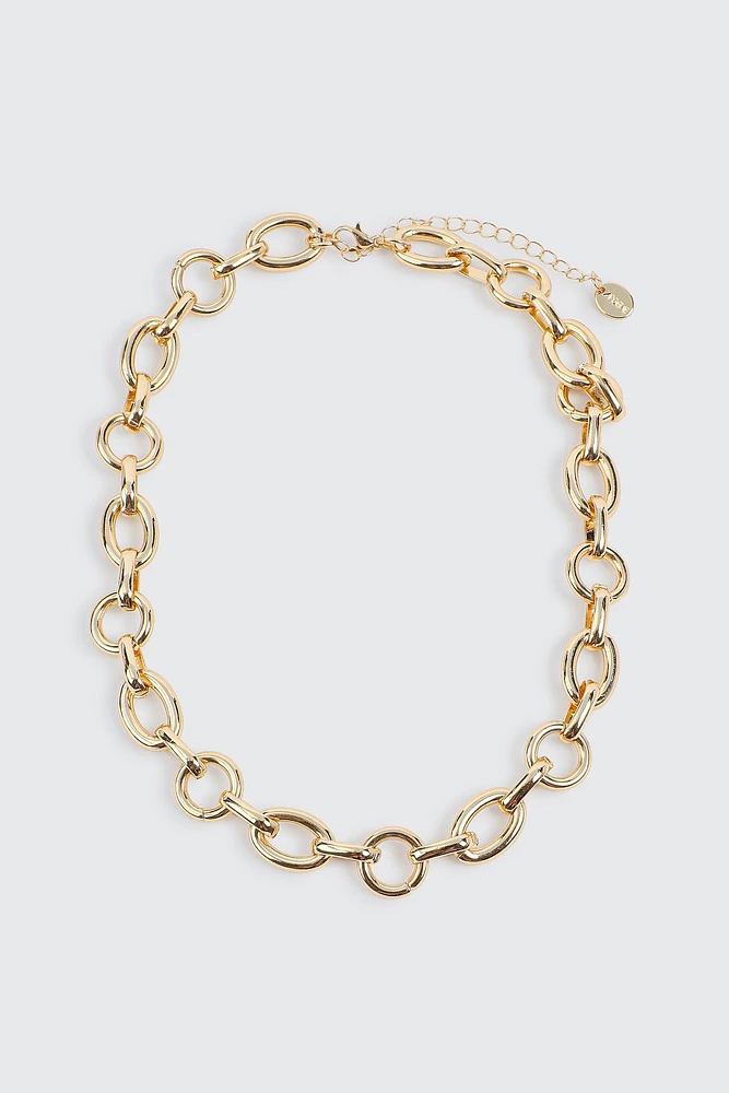 Ardene Oval Link Chain Necklace in Gold