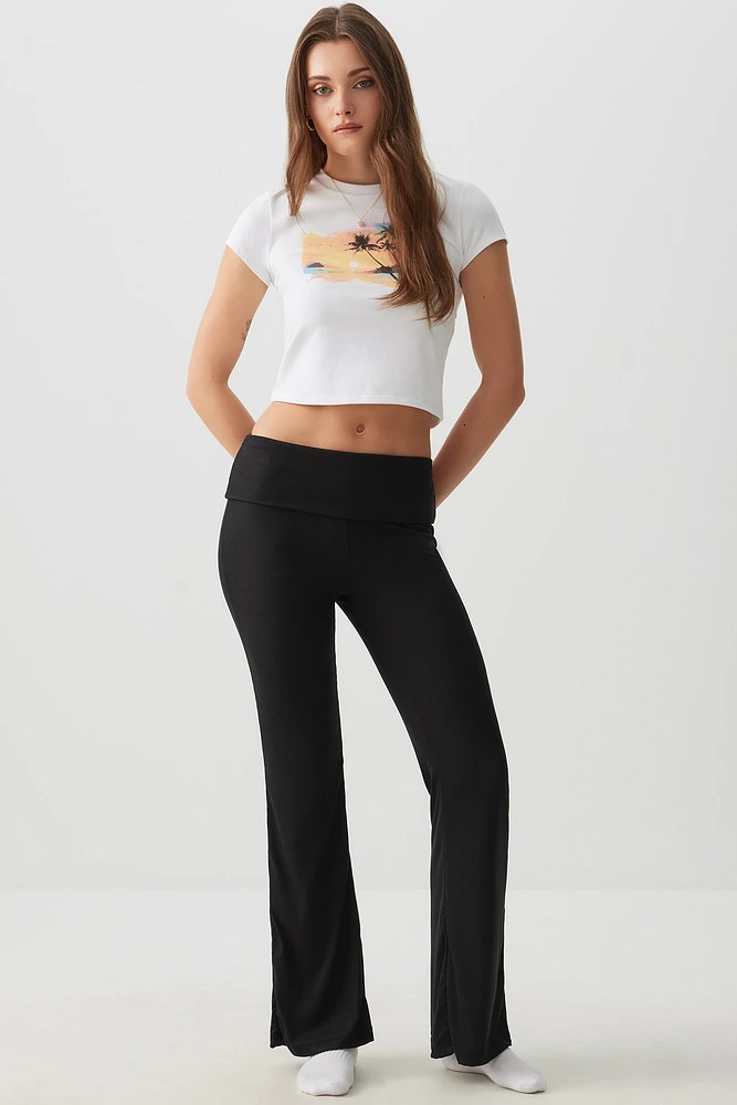 Ardene Super Soft Flare PJ Pants in | Size | Polyester/Elastane | Eco-Conscious