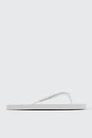 Ardene Rhinestone Strap Flip-Flops Sandals in | Size | Eco-Conscious