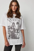 Ardene Oversized Queen T-Shirt in White | Size | 100% Cotton