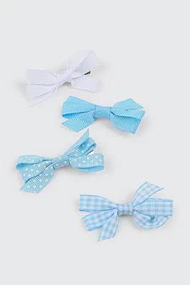 Ardene Kids 4-Pack Mini Hair Bow Clips in Light