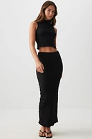Ardene Textured Knit Maxi Skirt in | Size | Polyester/Cotton/Elastane