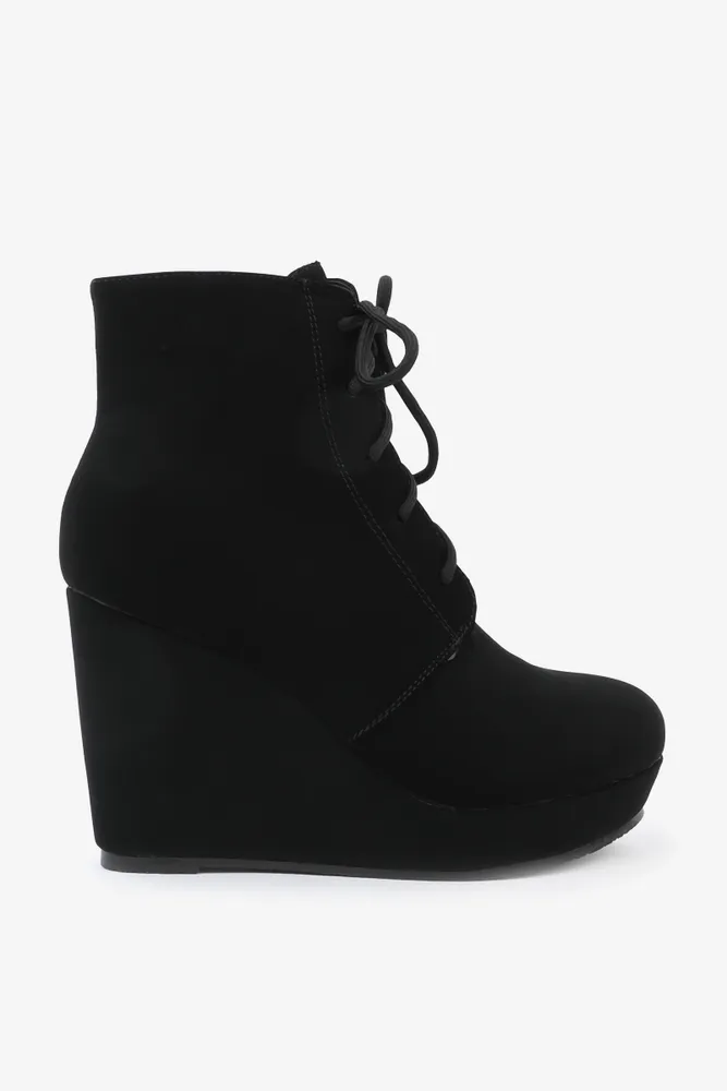 Ardene, Shoes, Ardene Lace Up Boots With Heel