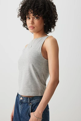 Ardene Effortless 90s Tank in Light Grey | Size | Cotton/Elastane | Eco-Conscious